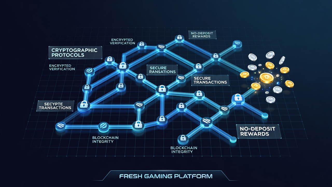 Diagram showing blockchain verification process for no-deposit rewards in gaming environments